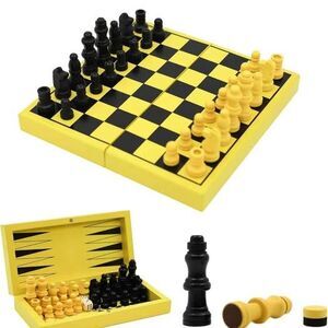 3 in 1 Chess Set, Portable Folding Wooden game set